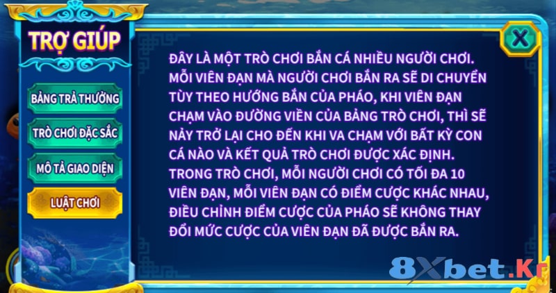 Tìm hiểu kỹ luật chơi bắn cá của nhà cái 8Xbet