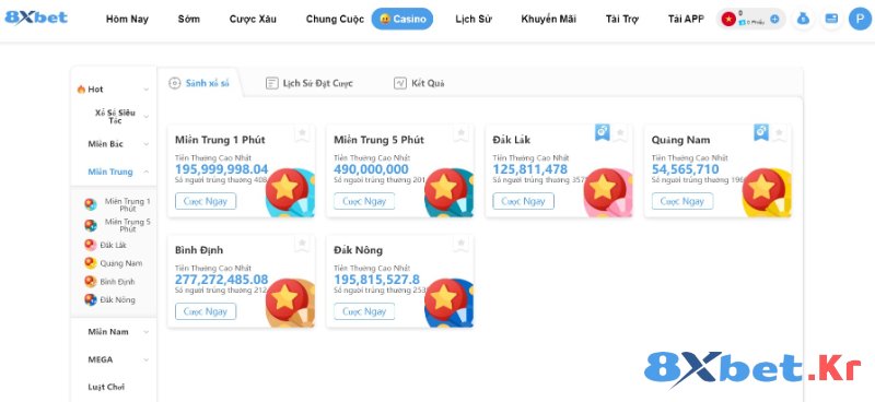 Xổ số Miền Trung 8Xbet